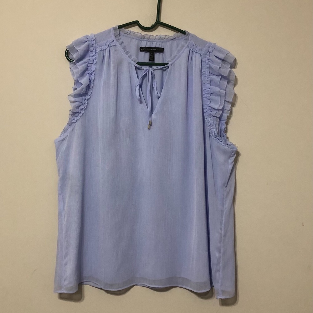 White House Black Market Baby Blue Sleeveless Top Size XL (C)